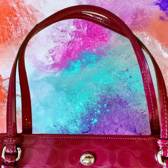 Coach Patent Leather Peyton Tote in Fuchsia - Picture 7 of 15
